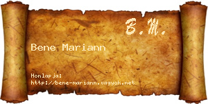 Bene Mariann névjegykártya
