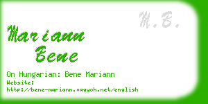 mariann bene business card